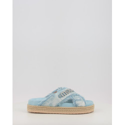 CRISS CROSS ROPE SANDAL PAINTED DENIM