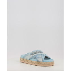 CRISS CROSS ROPE SANDAL PAINTED DENIM