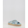 CRISS CROSS ROPE SANDAL PAINTED DENIM