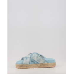 CRISS CROSS ROPE SANDAL PAINTED DENIM