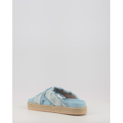 CRISS CROSS ROPE SANDAL PAINTED DENIM