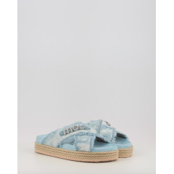 CRISS CROSS ROPE SANDAL PAINTED DENIM