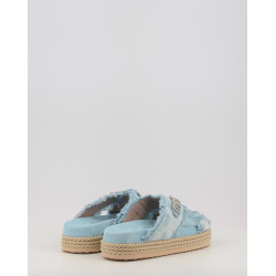 CRISS CROSS ROPE SANDAL PAINTED DENIM